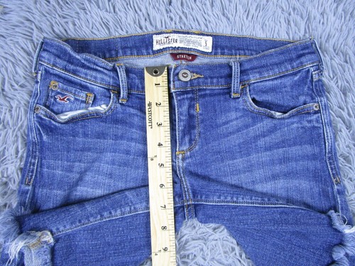 Hollister Shorts Damen 5 Stretch DIY Denim Jeans abgeschnittene Bündchen Jorts Sommer - Bild 4 von 8