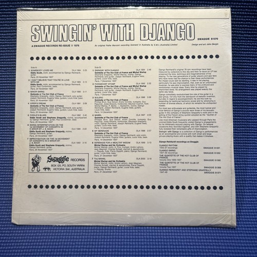 Django Reinhardt - Swingin' With Django 1937 Vinyl LP Compilation 1976 NEW! - Picture 2 of 2