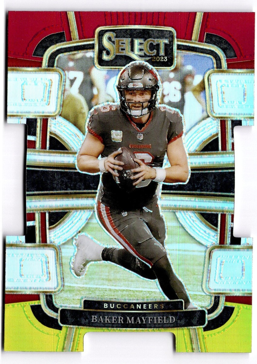 エルエル王子 2023 Panini Select - Red & Yellow Prizm Die-Cut #92 Baker Mayfield