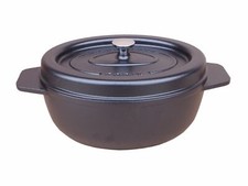 GODIN Kasserolle schwarz Bräter aus Gusseisen OVAL 30 cm 5,0 Liter Schmortopf
