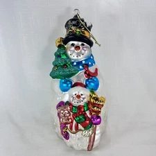 Vtg KURT S ADLER Mercury Blown Glass Lrg 10.5" Snowman Christmas Ornament Figure