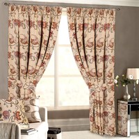 Just Contempo Tapestry Pencil Pleat Lined Curtains, Beige, 46x90 Inches Just Contempo Tapestry Pencil Pleat Lined Curtains, Beige, 46x90 Inches