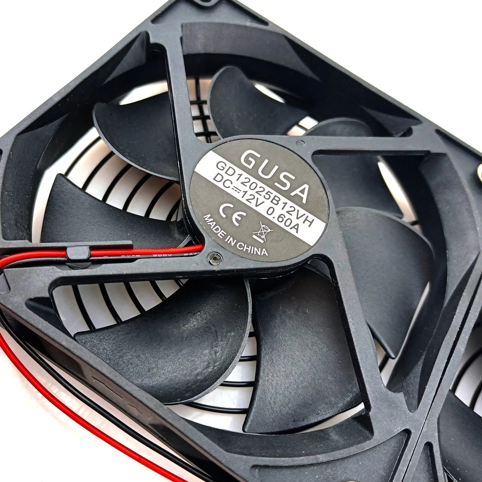 DC 12V Cooler Dual 12cm Fan 1800RPM Speed Control Cooling PC Server Air Exhaust - Image 3 of 4