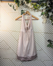 GUESS Women's Pink Silk Halter Tie Open Back Dress Mini Flowy Size XS