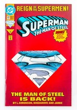 Superman: Man of Steel 22 1993 DC 1st Steel App, Die-Cut Edition w/Poster NM-