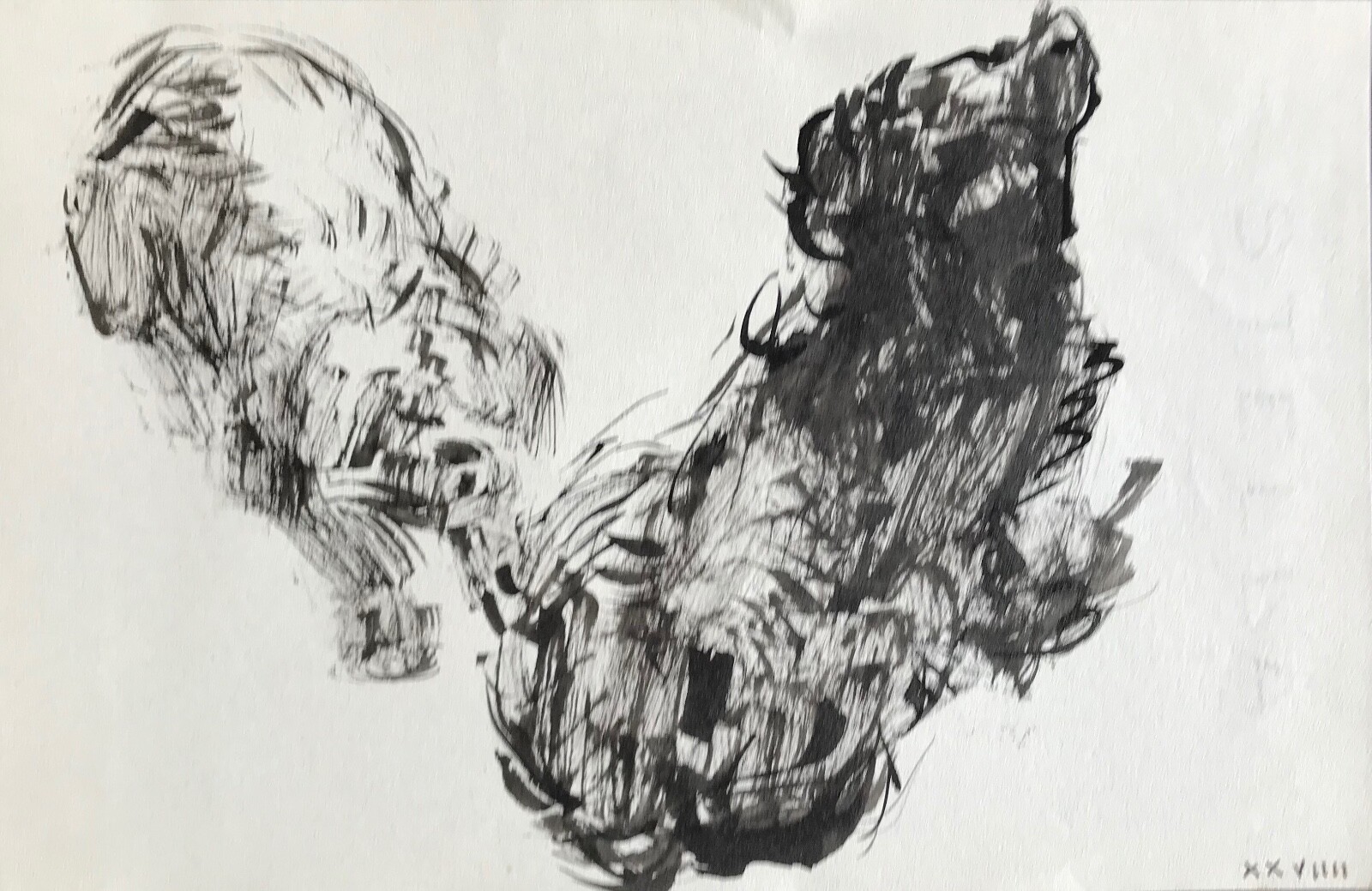 Hélène Vogt Original Ink Drawing Dog 11 Artwork