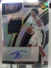 2021-22 PANINI SELECT JOSHUA PRIMO ROOKIE AUTO JERSEY SILVER PRIZM SP /199 SPURS