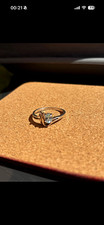 925 Hallmarked Sterling Silver Ring Size O with Rectangular Blue Topaz Stone