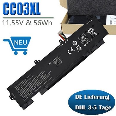 CC03XL Akku für HP EliteBook 850 855 G7/G8 845 830 835 840 G7/G8 L77991-005 56Wh
