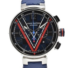 discount LOUIS VUITTON Tambour Damier Cobalt V QA163 Men's Watch Q#146441 - Image 1