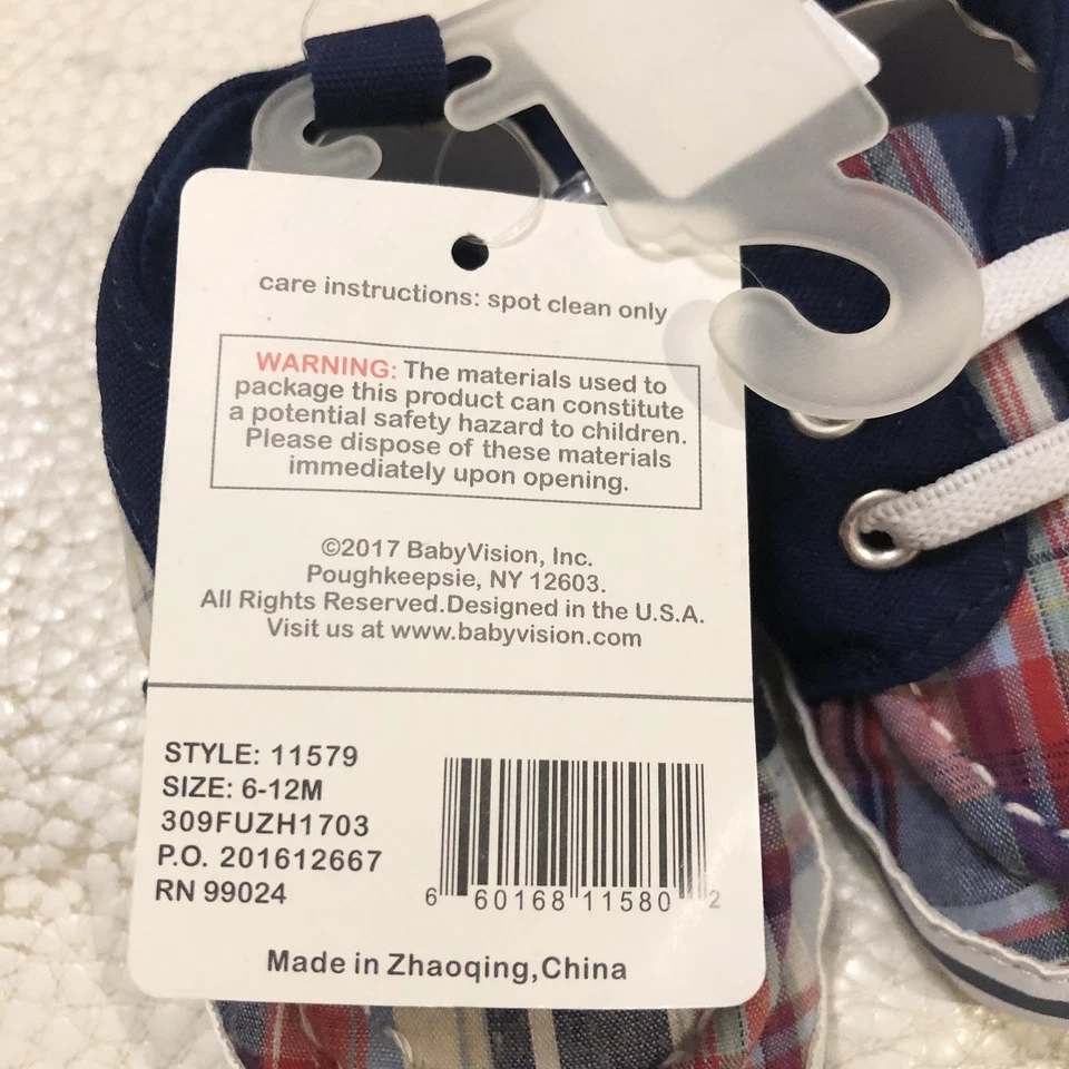 Baby Booties (6-12M) Plaid- New - Image 4 of 4