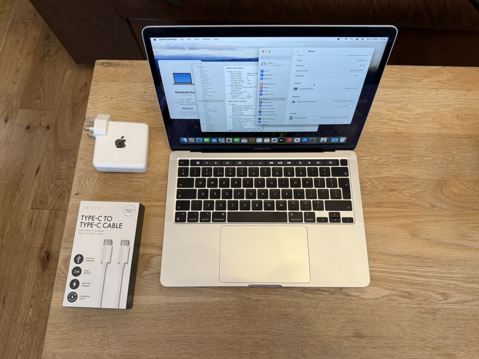 2022 Apple 13"" MacBook Pro, (512GB SSD, M2 Chip, 8GB RAM) Silver, Grade B