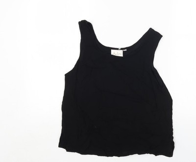 Adini Damen Basic Tank schwarz Viskose Größe L Rundhals