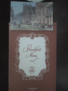THE CONNAUGHT HOTEL MAYFAIR LONDON VINTAGE BREAKFAST MENU & POST CARD