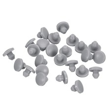 25Pcs Silicone Plugs, Rubber Round Hole Plugs for 3.5mm Hole, Grey