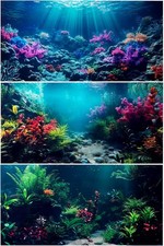 48x18 Inch Polyester Aquarium Background - 3 Pack Fish Tank D cor Wallpaper