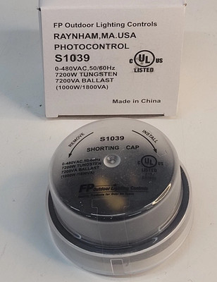 FP Outdoor Lighting S1039 Photocontrol 0-480VAC Shorting Cap Low Pro QTY 1 d25