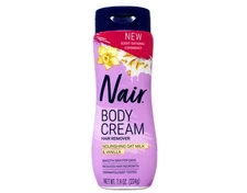 Nair Body Cream Hair Remover Woman with Nourishing Oat Milk and Vanilla, 7.9 oz