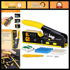 All-in-One Ethernet Crimp Tool Kit, Pass-Through RJ45 Crimper, Network Cable Too