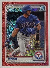 Leody Taveras 2020 Bowman Chrome Prospects Red Shimmer Refractor #d 9/10 #BCP188