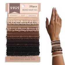20 PCS Boho Hair Ties, Bracelets Hair Ties for Thick or Thin Hair, 4 Styles B...