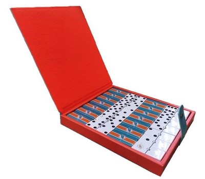 Jumbo Dominoes Set Miami Dolphins Football in Faux Leather Case Domino