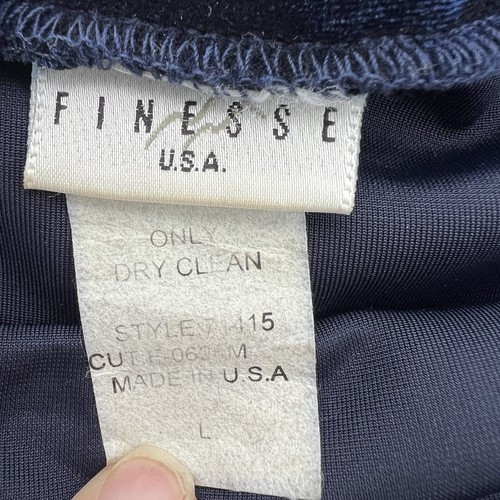 Vintage Finesse Kleid Damen LG dunkelblau Samt Maxi hoher Schlitz Urlaub Abend - Bild 4 von 6