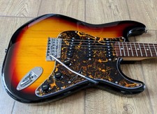 ELEGANT Fender Squier Strat Affinity Sunburst/Black Swirl w VINTAGE PUP UPGRADE