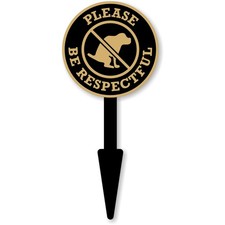 Please Be Respectful No Dog Poop Yard Sign for Lawn/Outdoor - Single-Sided, 1...