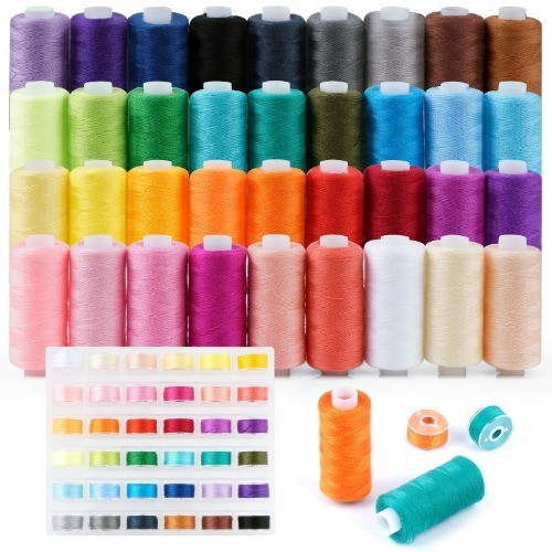NäHgarn-Set FüR NäHmaschine, 36 Farben, 400 Yard Pro Fadenrolle Und 36...-image