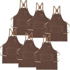 Chef Apron with Cross Ba Straps for Men Women, Cotton Canvas Apron for