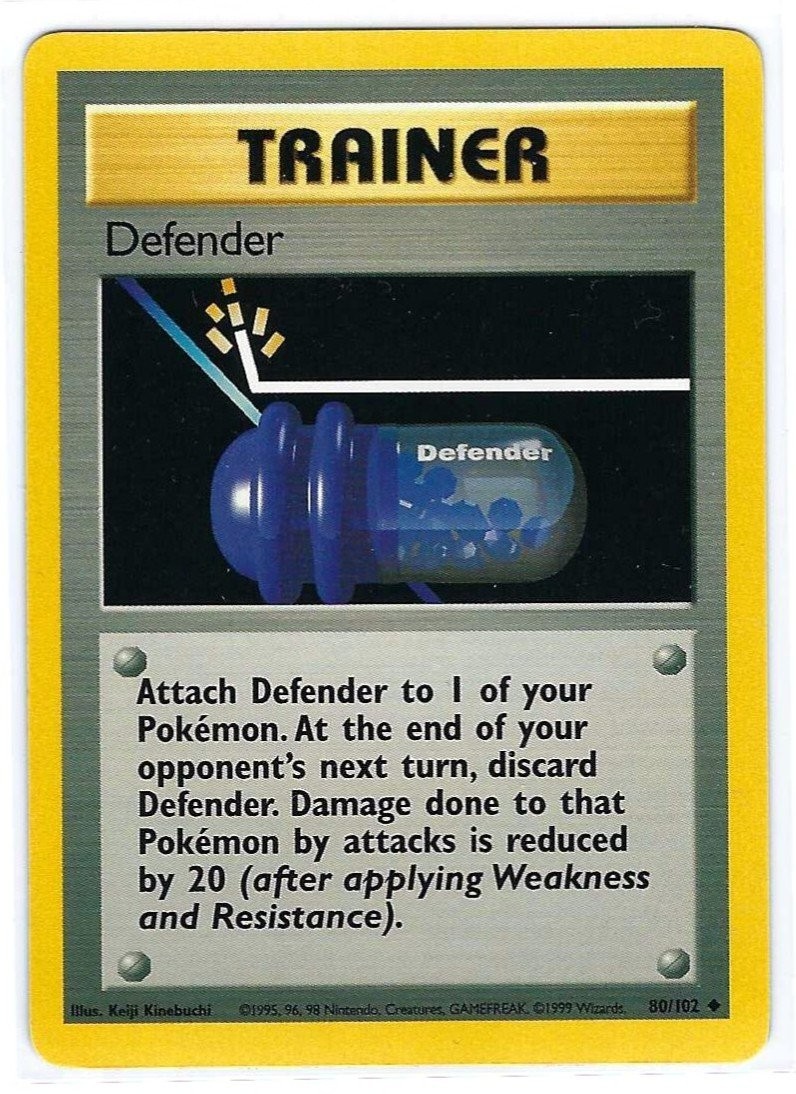 Defender  80/102 - Base Set - TRAINER - Uncommon - 1999 Vintage WOTC - NM