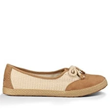 UGG Catrin Crochet Slip-ons  Textile and Nubuck Flats  in Chestnut 10 NWOB