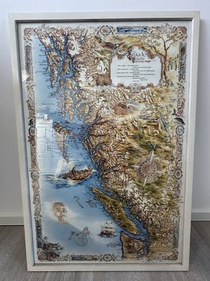 Inside Passage Legendary Map - Jeff Clark - Vintage Style West Coast BC & Alaska