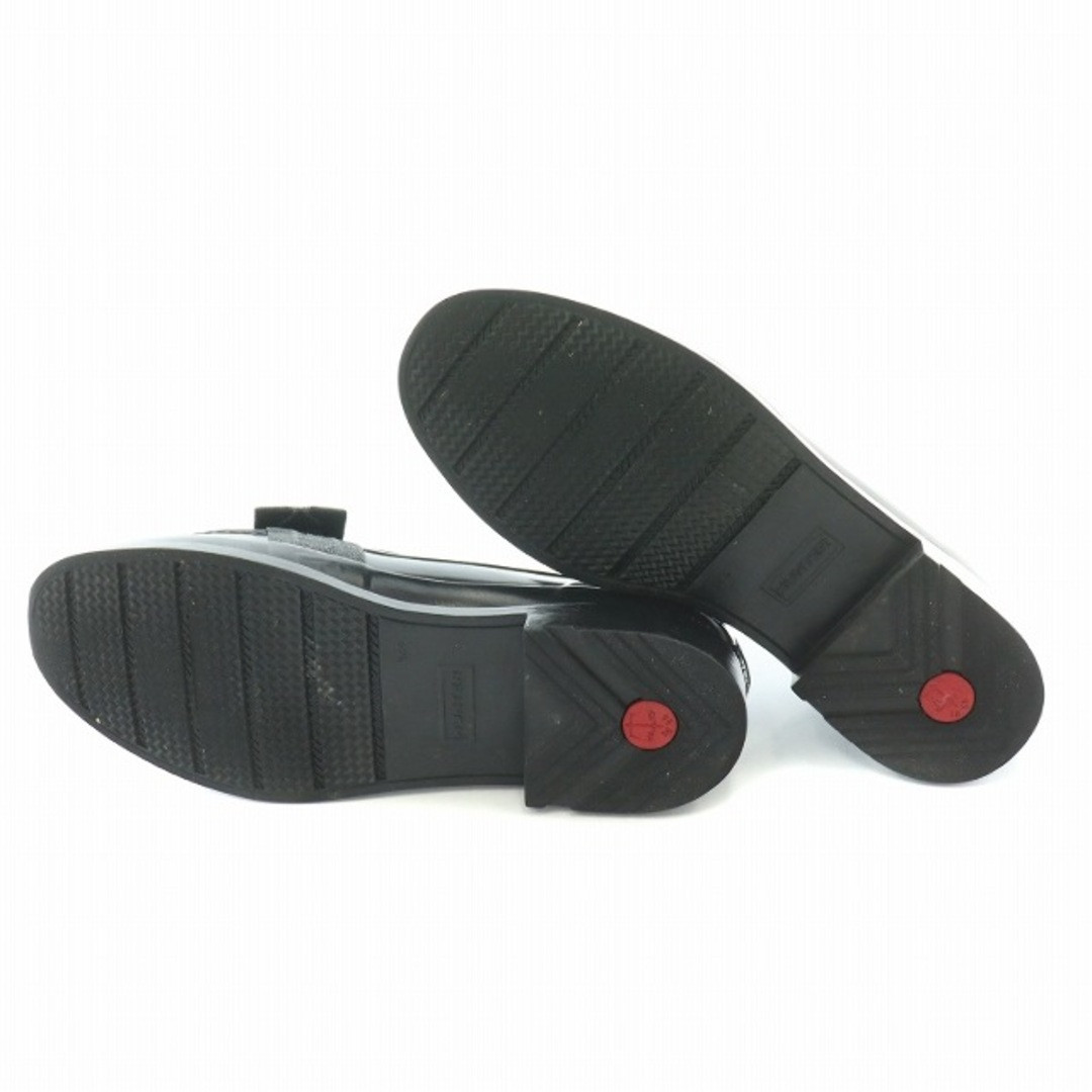Hunter Refined Bow Gloss Penny Loafer Low Heel Rubber Decor Hunter Refined Bow Gloss Penny Loafer Low Heel Rubber Decor