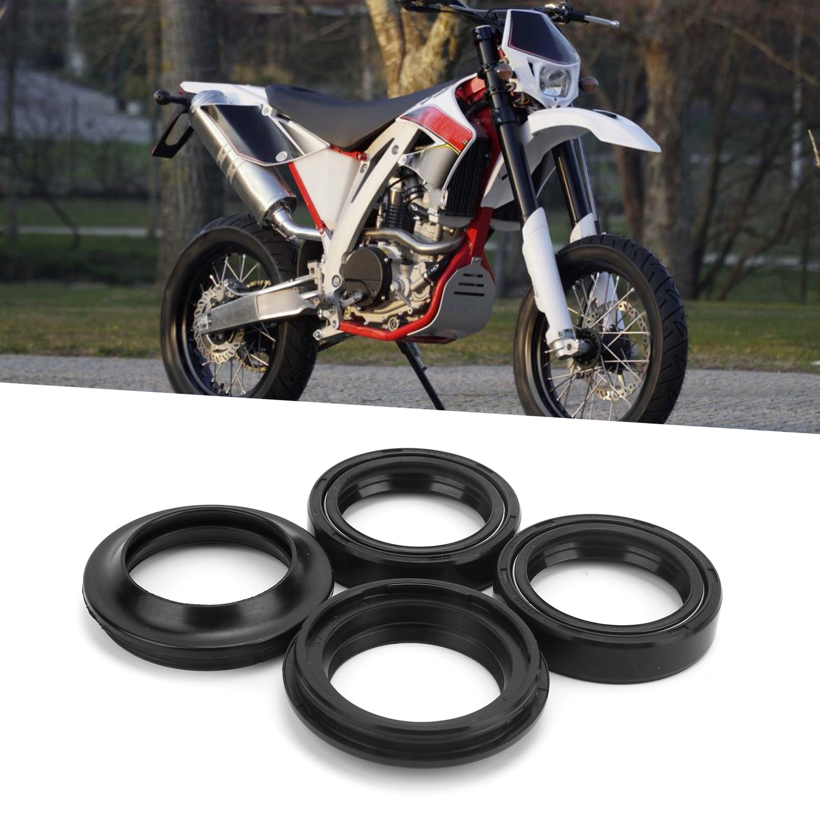 4Pcs Oil Seal Front Fork Damper Absorber Rubber Dust Cover Fits For CBR250 C
