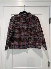 Talbots Multicolor Tweed Jacket with Black Bu...