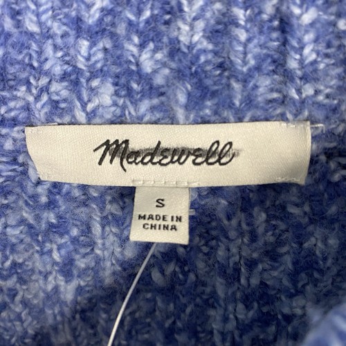 Madewell Ribbed Cotton Blend Sweater Womens S Blue Marl Knit Cozy Carol Pullover - Picture 4 of 11