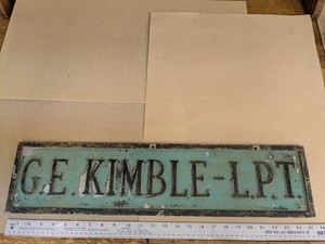 Antique Licensed Physical Therapist (LPT) Metal Aluminum Trade Sign Vintage Old