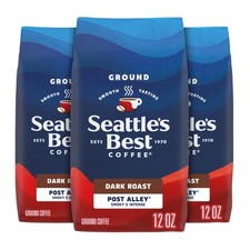 Seattle's Best Coffee, Post Alley Dark Roast Ground, 100 Arabica, 3-Bag