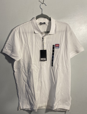 DIESEL T Kal Patch Short Sleeve Polo Top Mens  Bright White Size XXL,