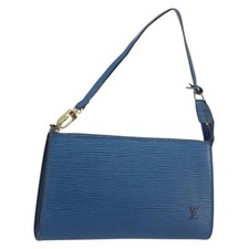 LOUIS VUITTON Epi Pochette Accessoires Pouch Blue M52985 LV Auth 191372
