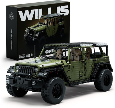Willis 4X4 Off-Road Car Building Set, Military-Style Vehicle Model Set for Adult