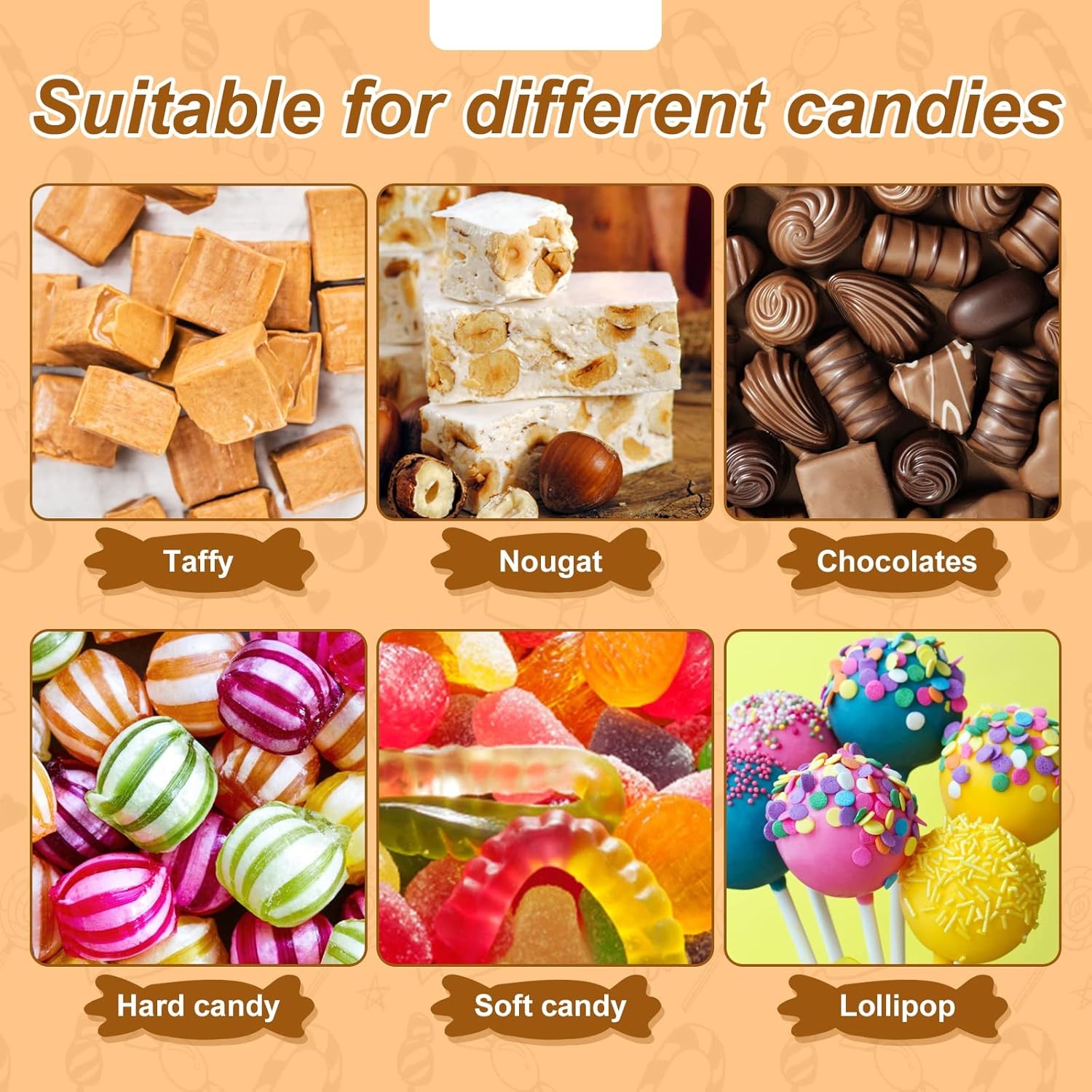 1000 Pieces Wax Candy Wrappers - Twisting Paper Square Sheets 4.8x4.8inch 