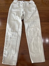 VTG 90s Levis 550 Women's 11 Med Cream Beige Jeans Relaxed Tapered Leg USA Made