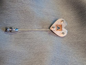 Michele A. Friedman Steampunk Industrial Metal Heart Stick pin Hat pin Brooch