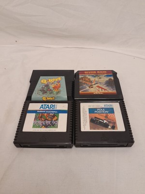 Atari 5200 Lot Of 4 Games Q*Bert River Raid Football & Pole Position-Untested