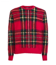 Polo Ralph Lauren Men's M Plaid Wool-Blend Sweater Red NWT $398