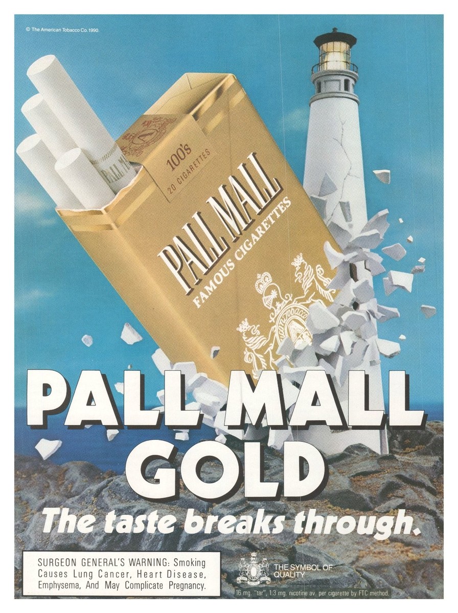 malabar gold cigarette price Pall Mall Gold Cigarettes 1990 Vintage Tobacco Advertising Print Ad