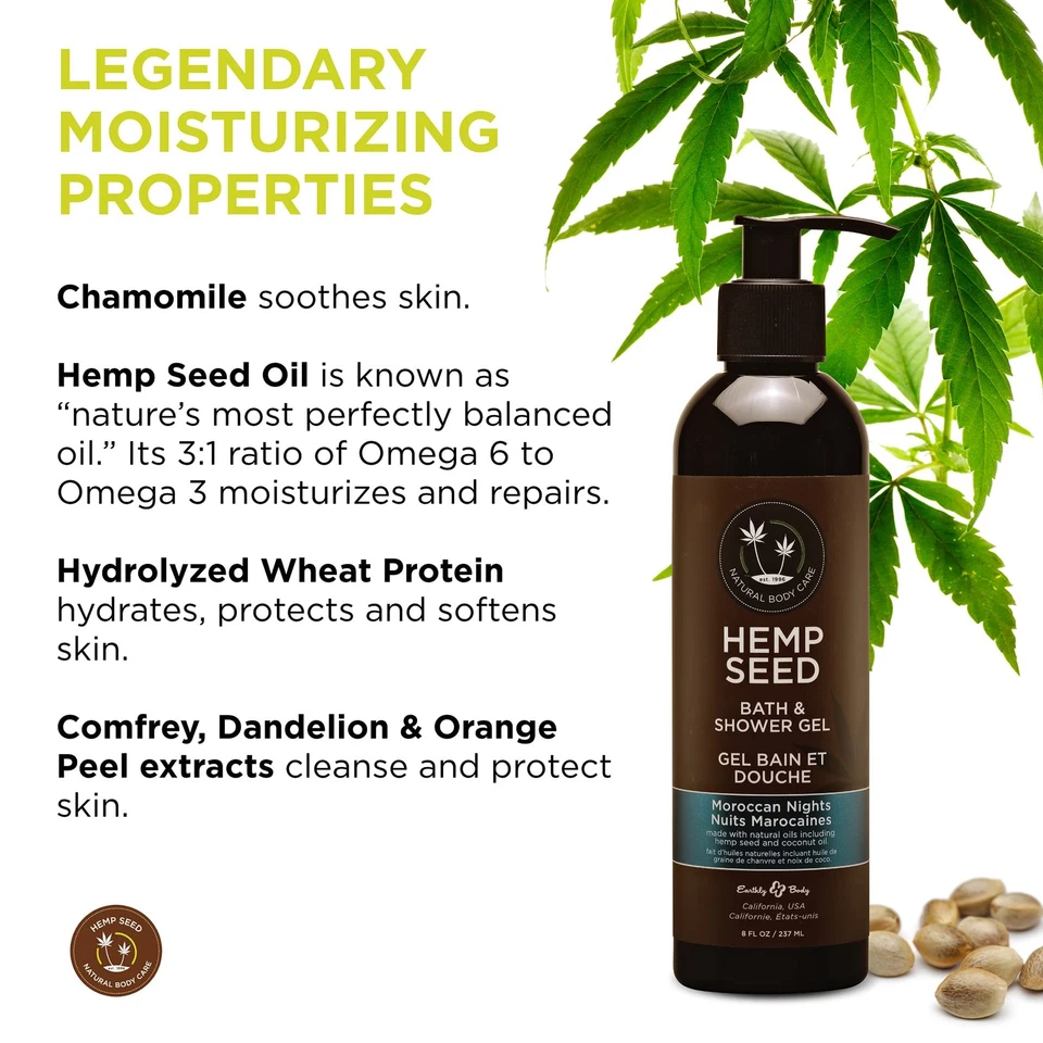 Hemp Seed Bath & Shower Gel, Moroccan Nights Scent - 8 oz - Moisturizing Form... - Image 3 of 4